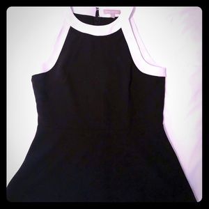 Banana Republic black and white peplum top